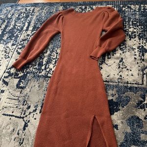 Bubble Sleeve Sweater Dress